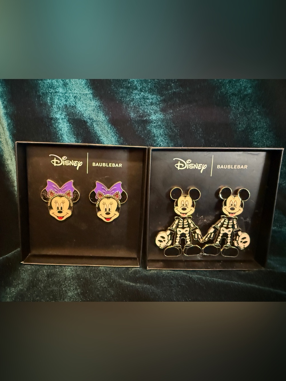 NEW Bauble Bar Minnie & Mickey Mouse Halloween Earrings, Set of 2